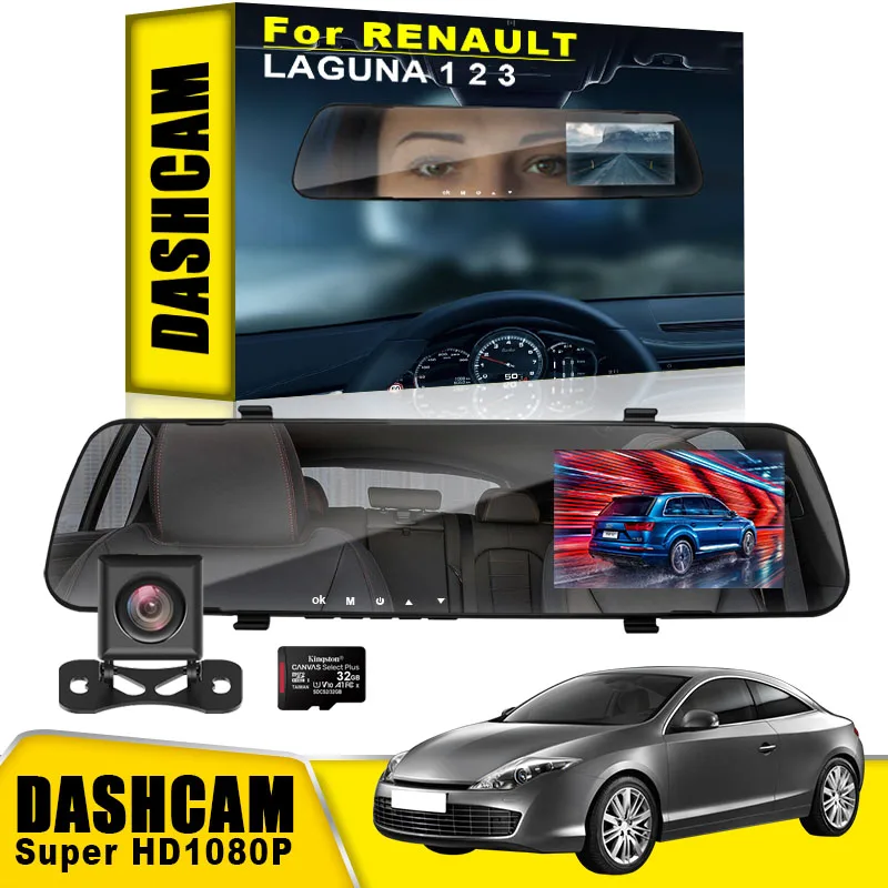 

Car DVR Rearview Dash Cam HD1080P Dual Lens Dashcam for Renault Megane 2 3 Duster Logan Clio Laguna 2 Captur Car Accessories