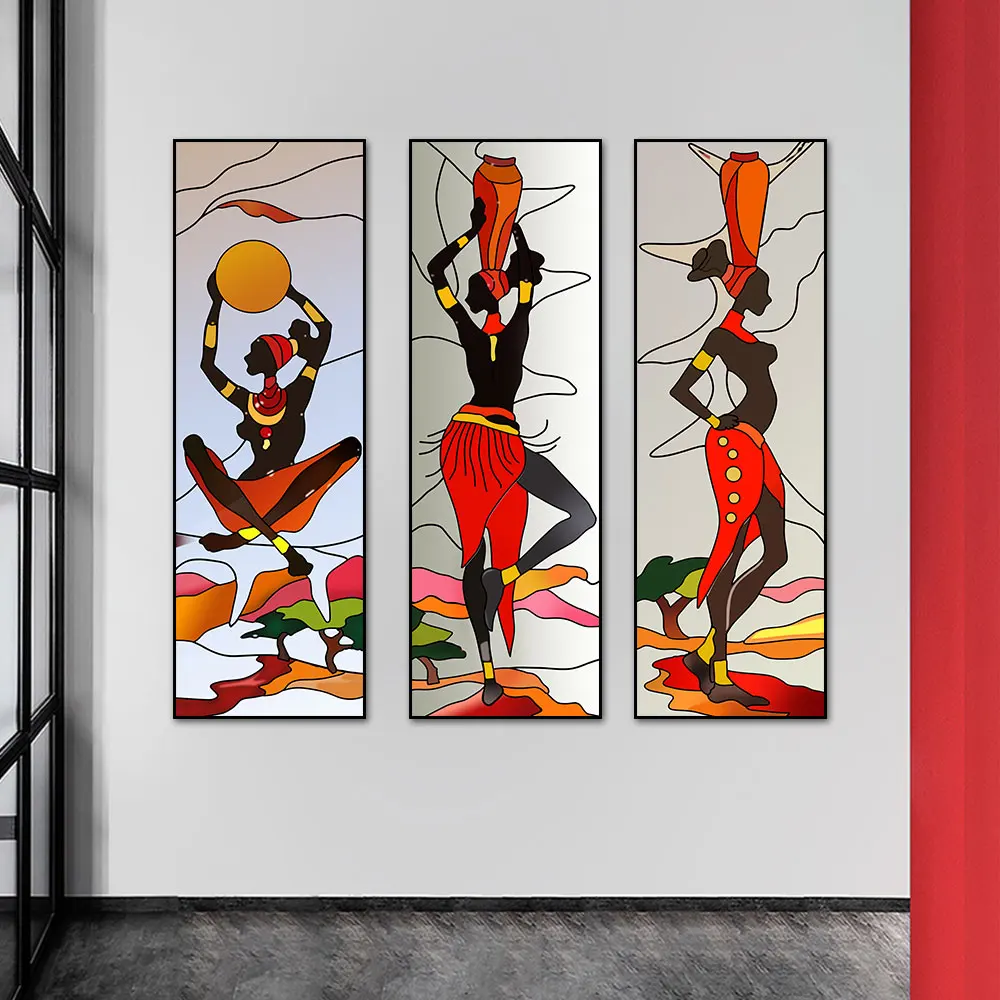 

African Woman Art Posters and Prints Abstract African Girl Canvas Paintings on The Wall Art Pictures for Home Living Room Decor