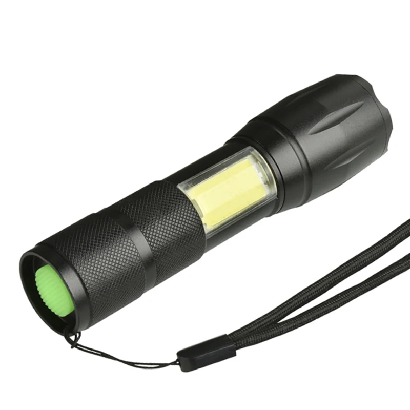 Светодиодный фонарик XM-L T6 COB с аккумулятором 18650 алюминиевый фонарь зумом 4 режима