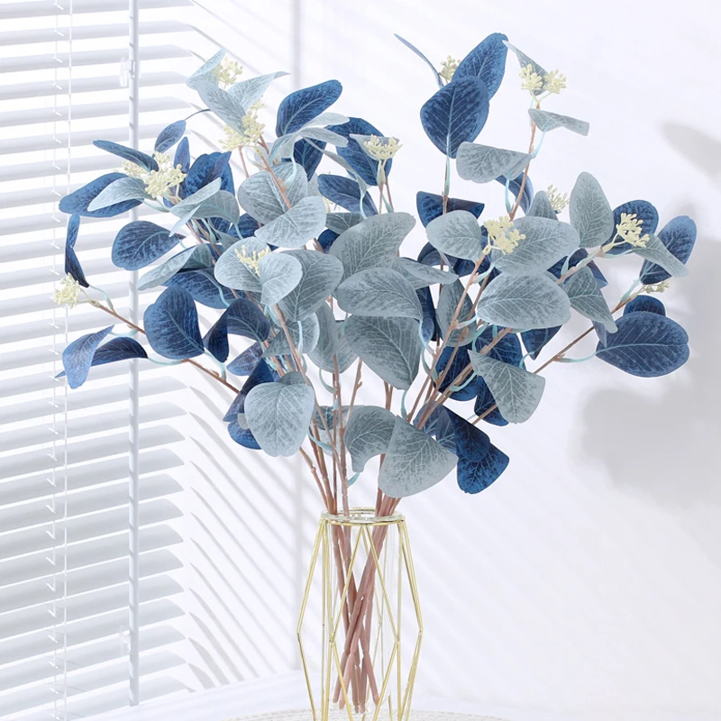 

Artificial Flowers Eucalyptus Leaves with Berries Nordic Bouquet For Living Room Home Weeding Deocration Fake Plants Ornaments