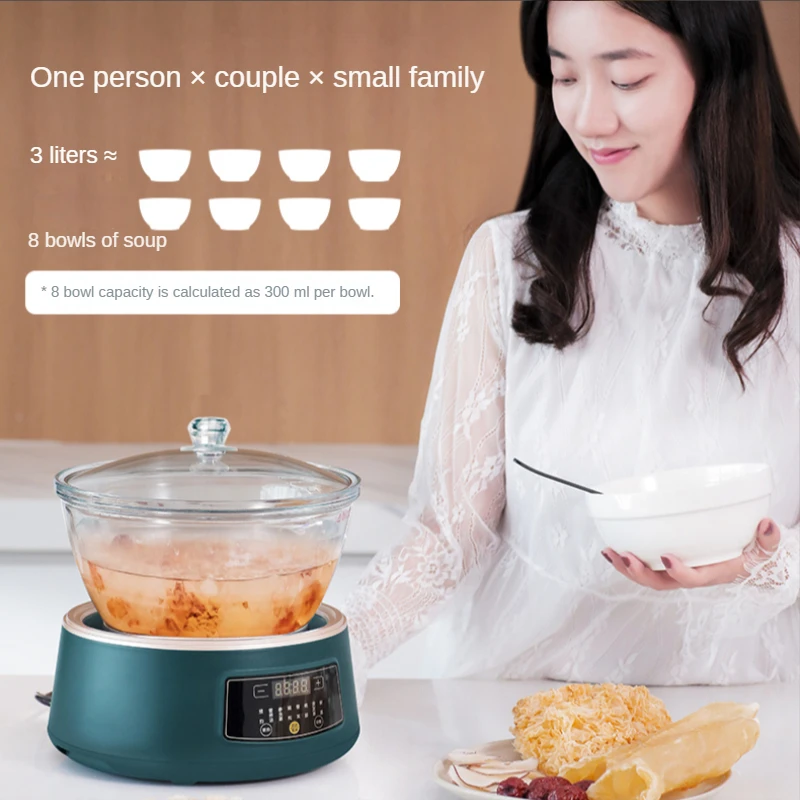 

Household electric stew pot automatic reservation soup slow cooker bird's nest dessert health glass porridge