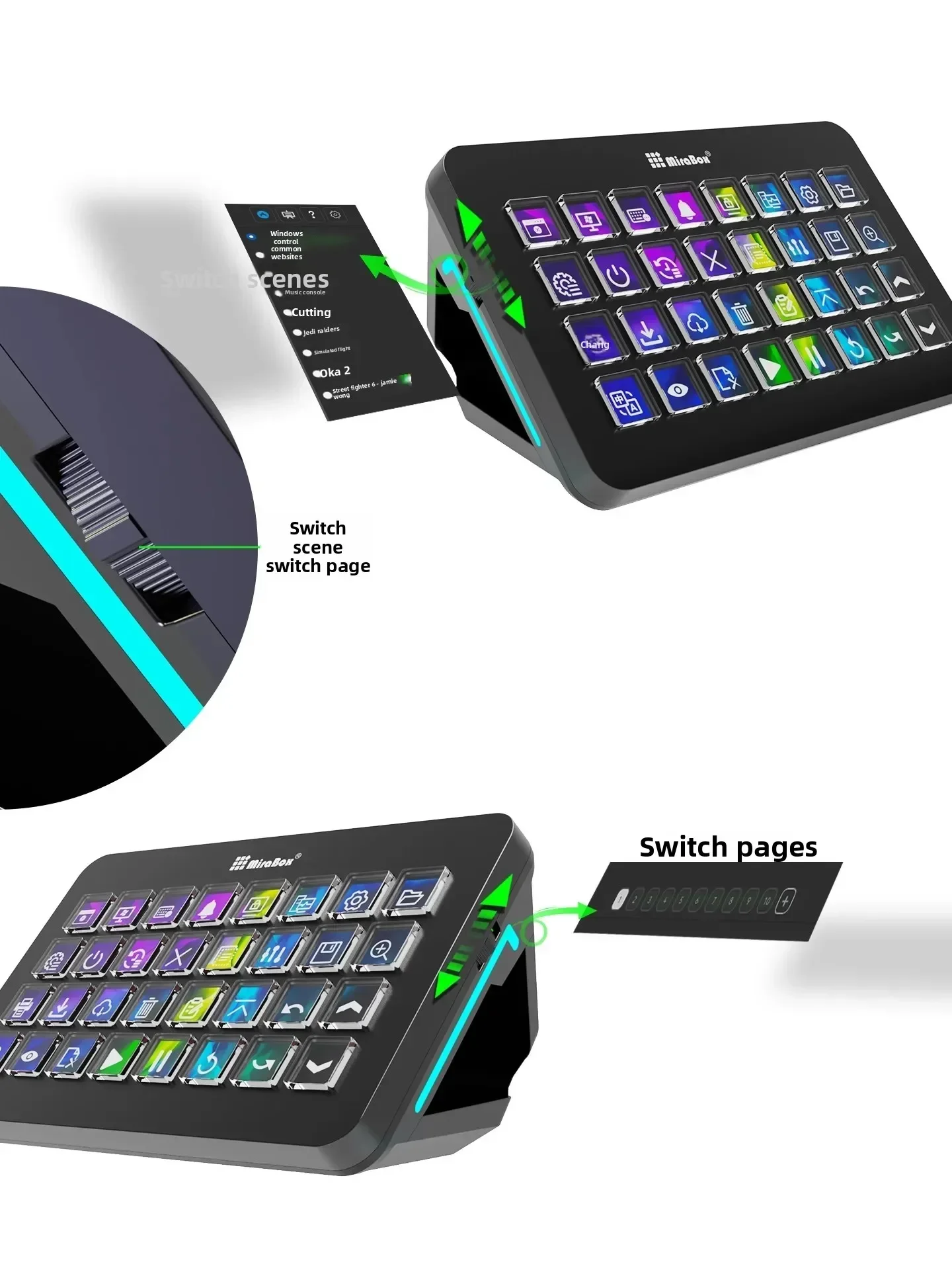 Фото Макро-клавиатура Mirabox XL Stream Deck, 32 программируемые клавиши, визуальная живая консоль, центральное управление, игровые аксессуары для ПК №3