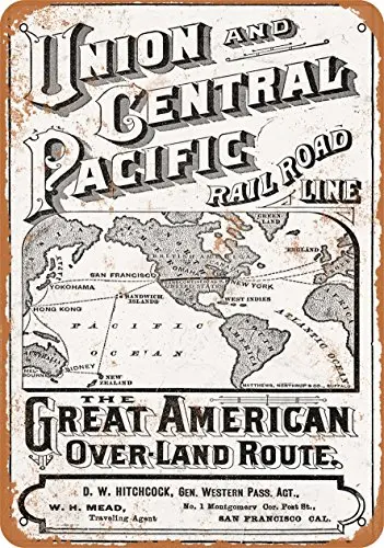 

Metal Sign - 1872 Union Pacific Railroad Overland Route - Vintage Look Wall Decor for Cafe Bar Pub Home Beer Decoration Crafts