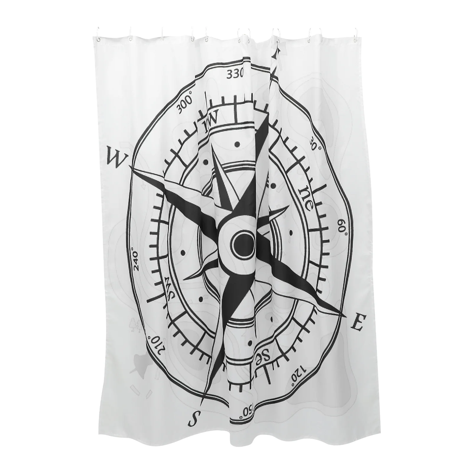 

1 комплект винтажных водонепроницаемых штор для душа для дома, занавеска для душа, декоративная занавеска для ванной из полиэстера, морская ...