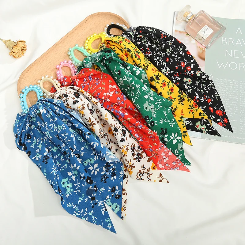 Yanwenx новые ленты для волос эластичные резинки с принтом конский хвост красочные