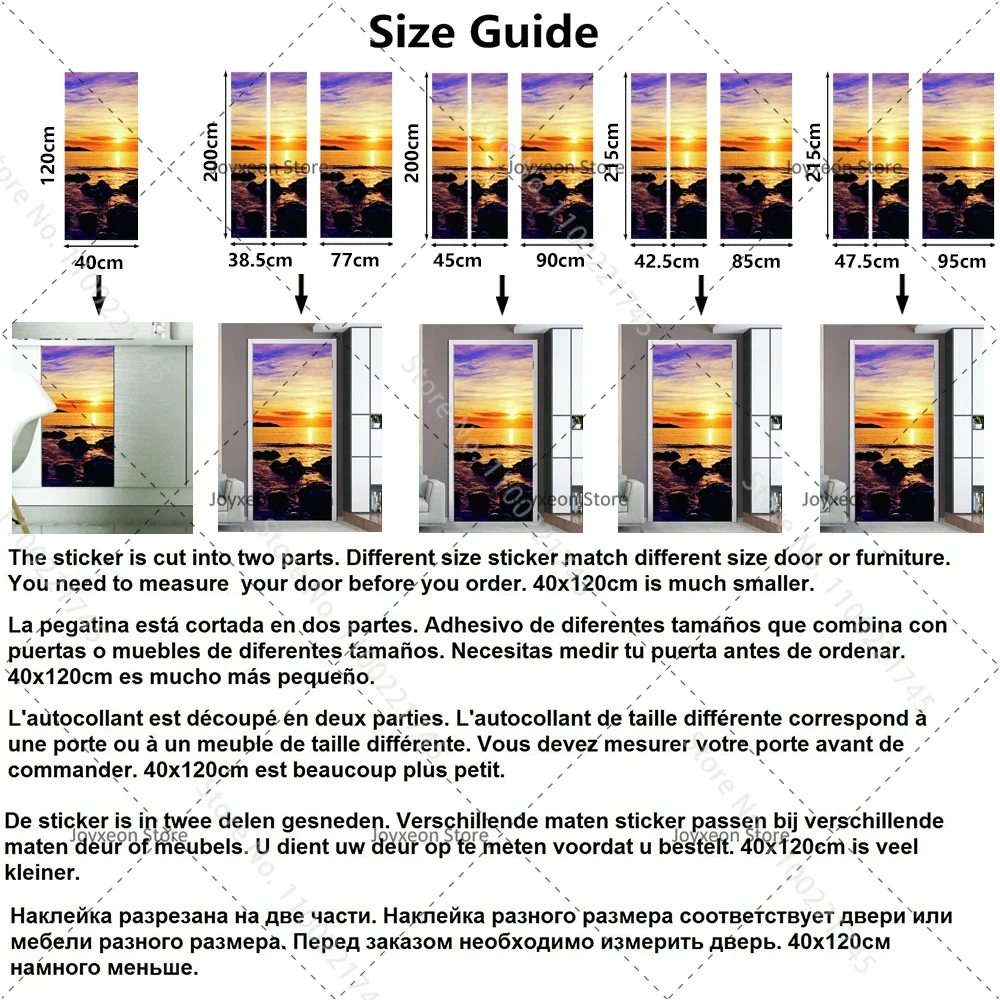 3D пейзаж дверная наклейка вид вверх к небу виниловая ПВХ водонепроницаемая