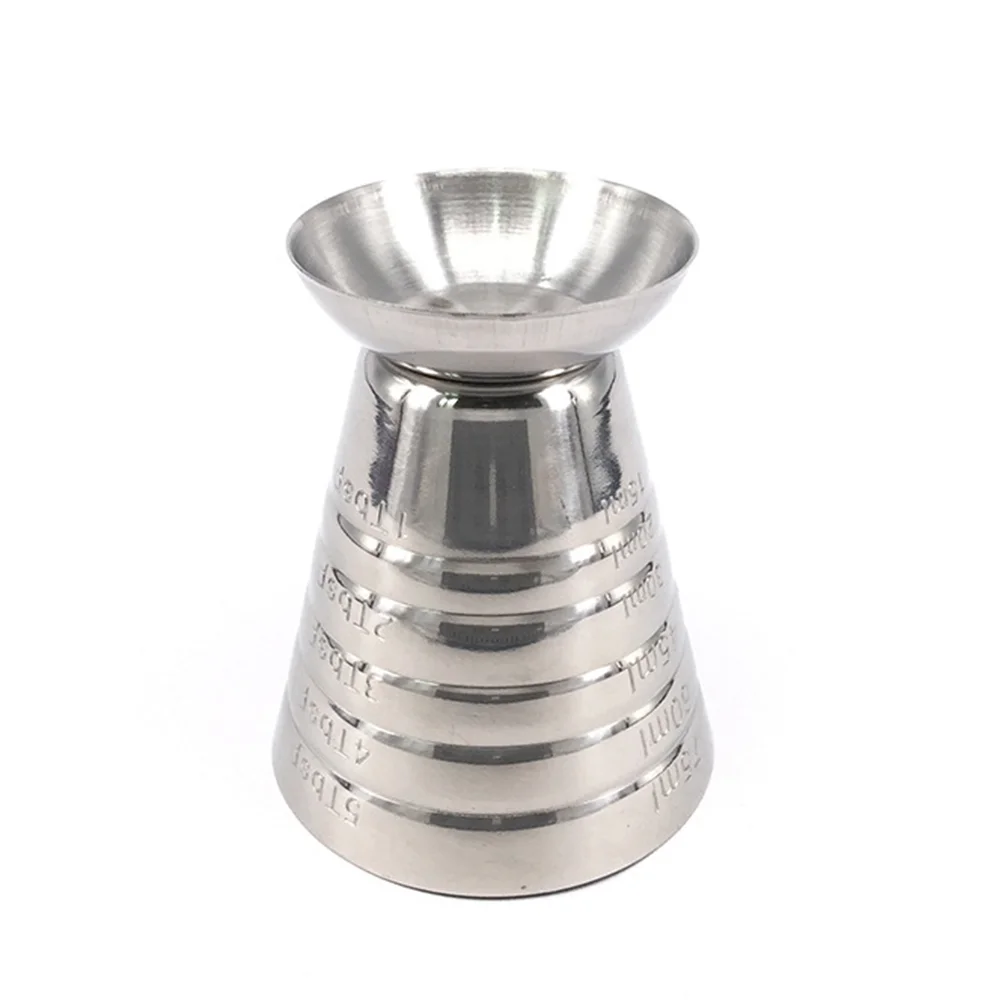 

3Pcs Measuring Cup Simple Durable Sturdy Practical Stainless Steel Measuring Cup 75ml Ounce Cup for Home Bar