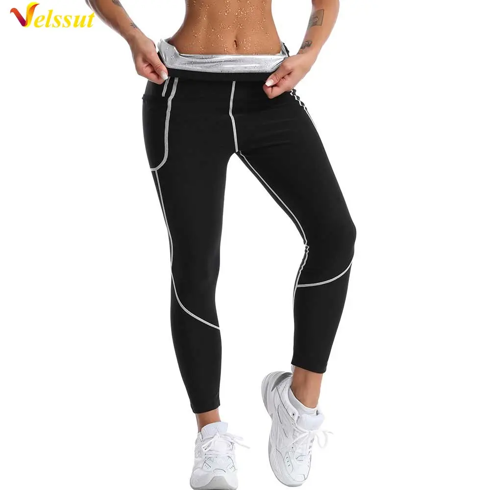 Velssut Sauna Leggings for Women Weight Loss Pants Hot Sweat Trousers Fitness Panty Slimming Sportwear Ladies Body Shaper Gym