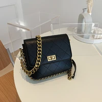 fashion metal chain shoulder bags for women luxury designer handbags quality pu leather bags retro brand crossbody bag ladies