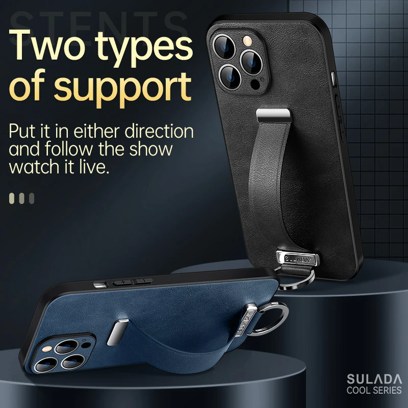 

New 14 Funda Case for iPhone 14 Pro Max 13 Pro Max 12 Pro Max Wristband Bracket Ring Shock proof Protetcion Phone Case Cover