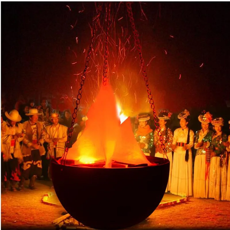 Имитация 3D огненного пламени подвесная жаровня лампа для домашней вечеринки