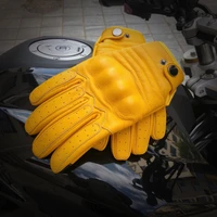 motorcycle motorcycle protection retro cowhide riding equipment mens leather gloves mens and womens riding touch screen