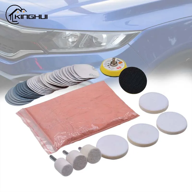 

34 Pieces Of 230g Polishing Powder Kit Deep Scratch Glass Cleaning And Repair Tool Scratch Removal Scratch Polishing Pad Kit