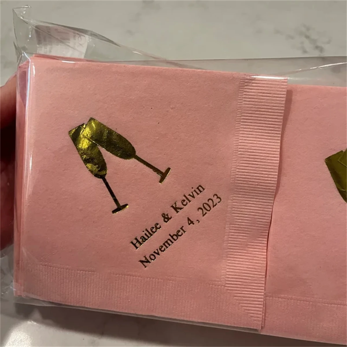 Коктейльные салфетки с персонализированным принтом для помолвки годовщины