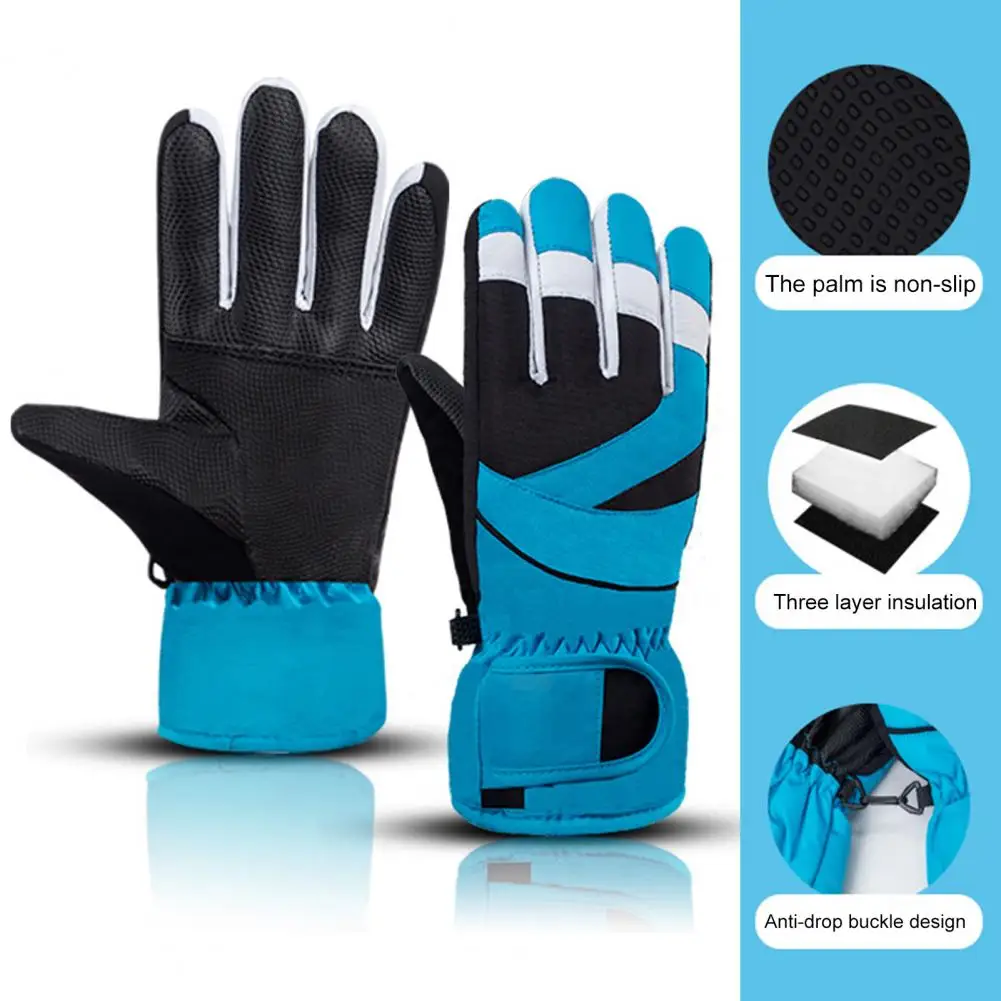 

1 пара, детские зимние водонепроницаемые перчатки с пряжкой