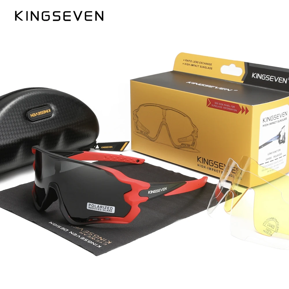 KINGSEVEN 2022 Patent Design Mountain Cycling Sunglasses Men Polarized Sports Sun Glasses Goggles Men's Women Outdoor Eyewear