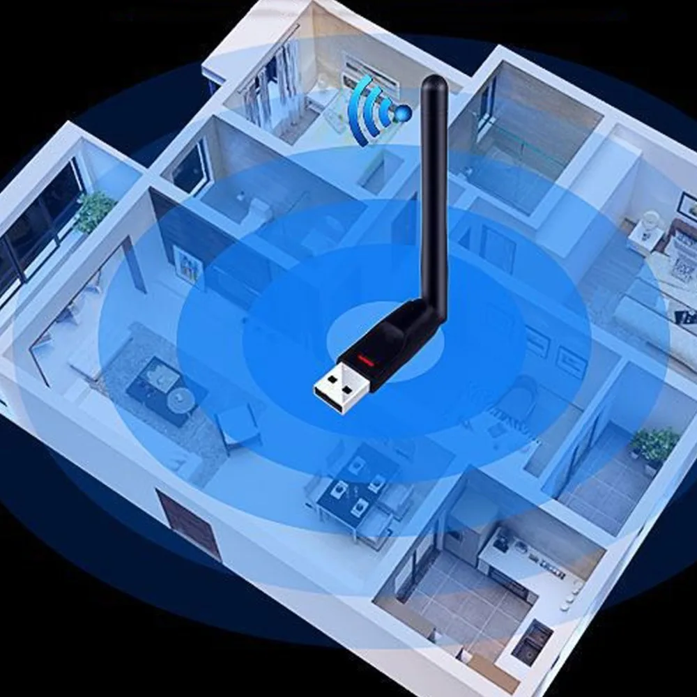 Фото Wi-Fi адаптер 150 Мбит/с MT7601, сетевая карта USB 2.4 ГГц 150 Мбит/с, USB Wi-Fi адаптер с LED-индикатором и антенной, Wi-Fi приемник №4
