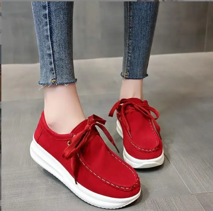 New Women Casual Shoes Height Wedge heel Black Woman Fashion Canvas Shoes Solid Color Spring Chunky Platform Shoes Large size