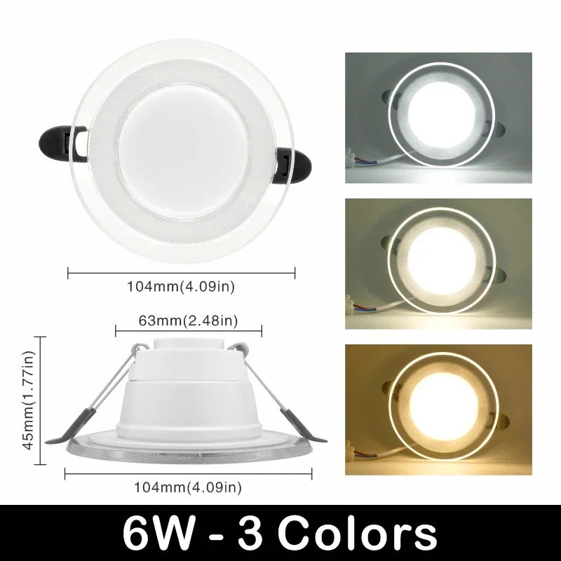 

LAN MU 4-дюймовый светодиодный потолочный светильник 3 цветов 6Вт 220В