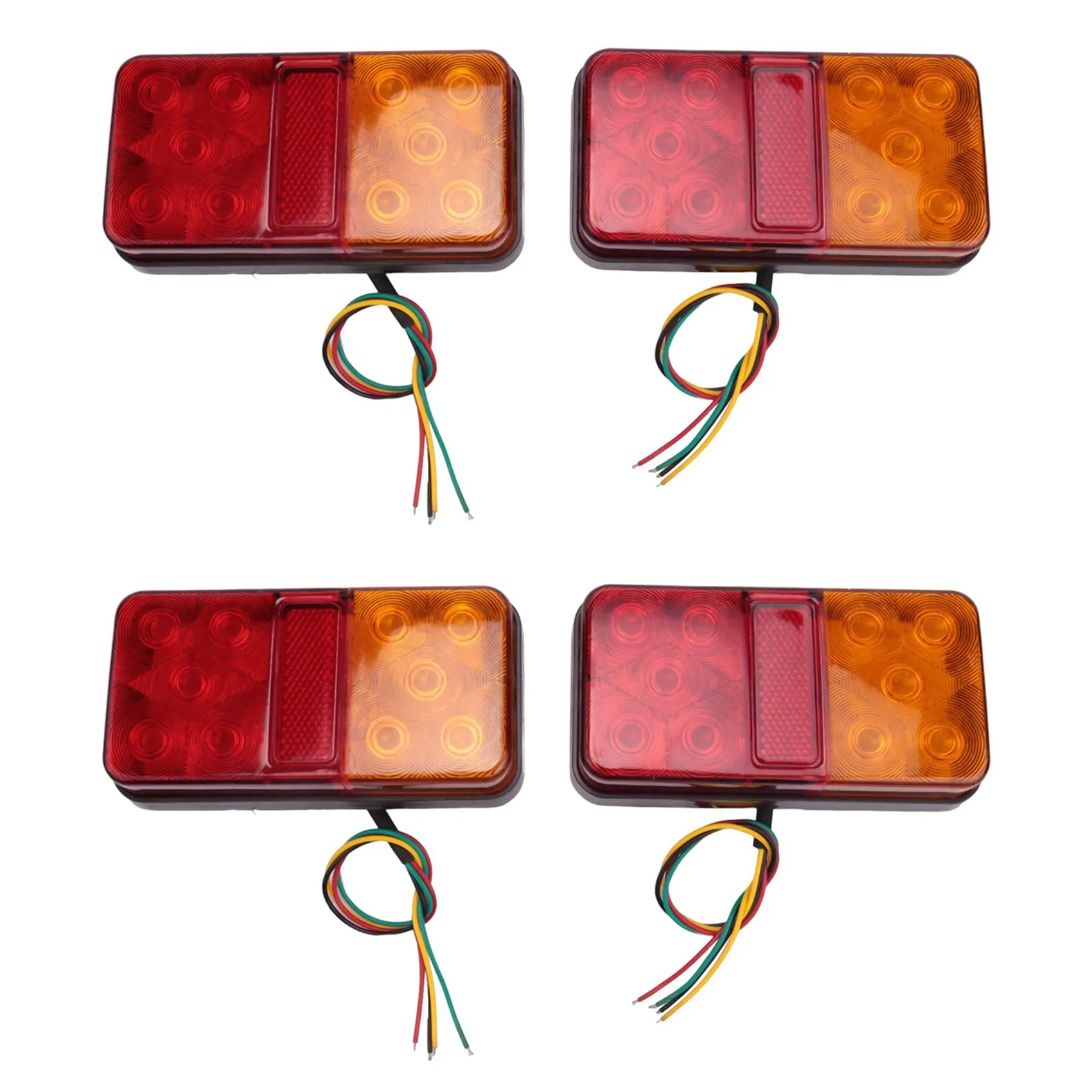 

4 шт. Автомобильный светодиодный задний фонарь прицепа 12 в-80 в боковой фонарь для грузовика 10 светодиодов сигнал поворота для грузовика лодк...