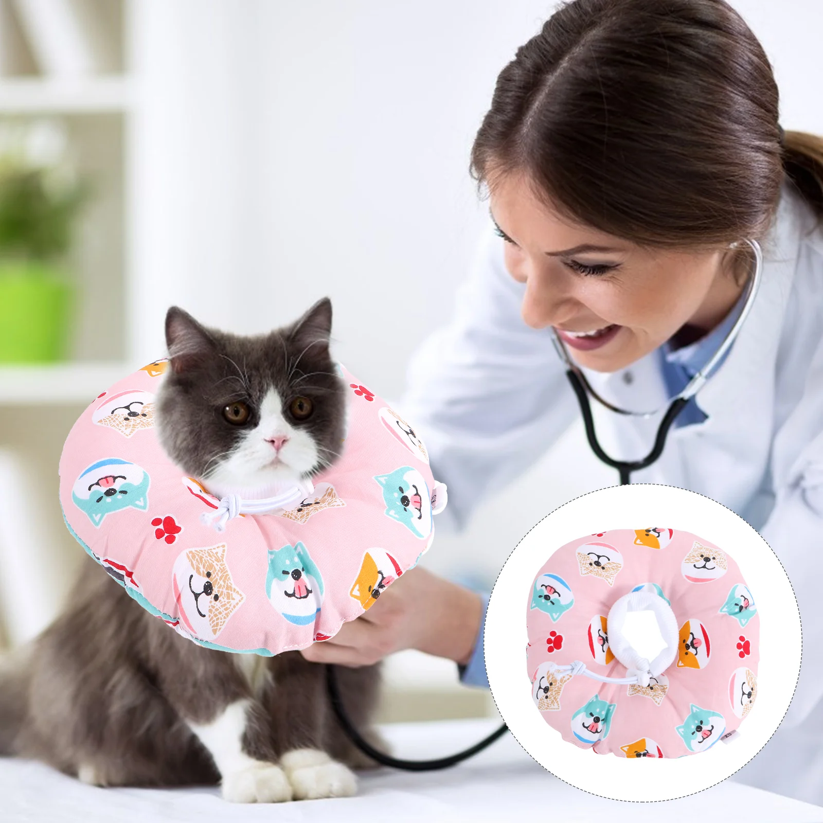 

Elizabeth Circle Pet Surgery Cone Inflatable Donut Cat Wound Collar Dropshipping