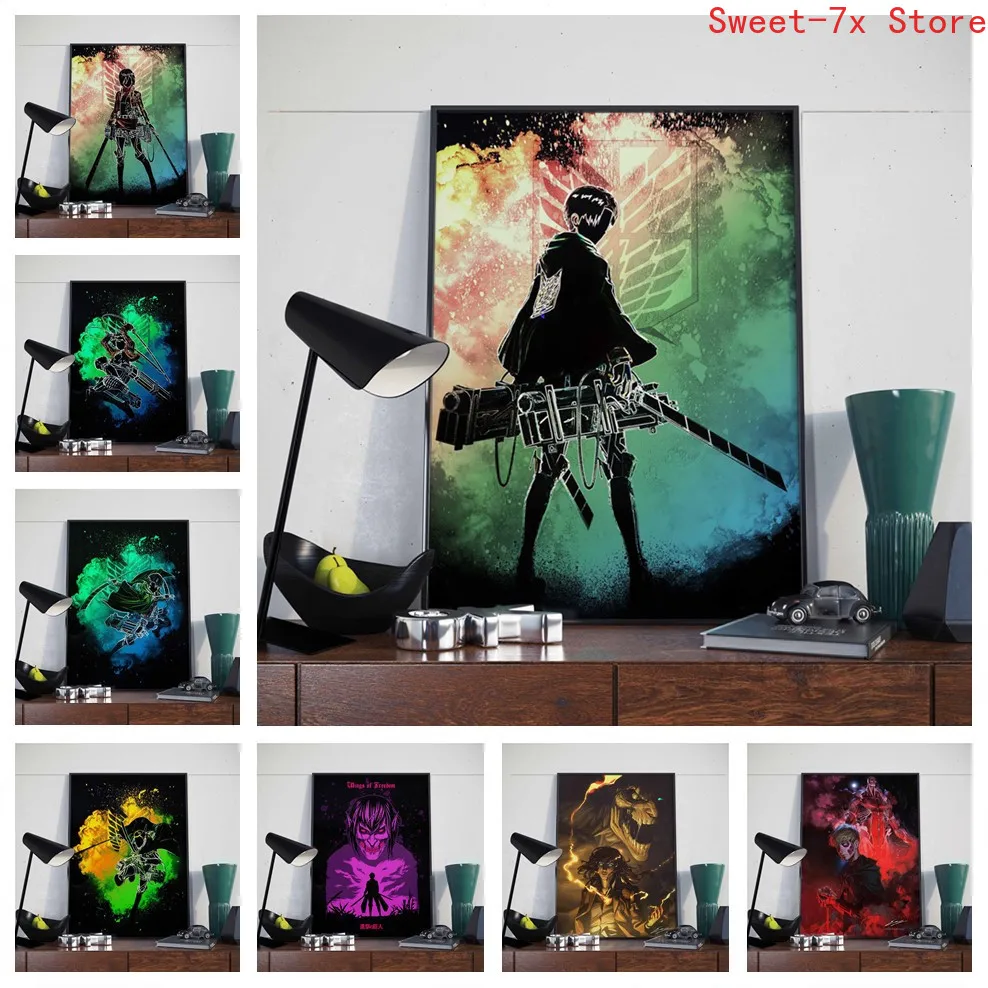 

Japanese Anime Attack on Titan Canvas Painting Art Nordic Posters and Prints Wall Pictures for Living Room Decoration Frameless