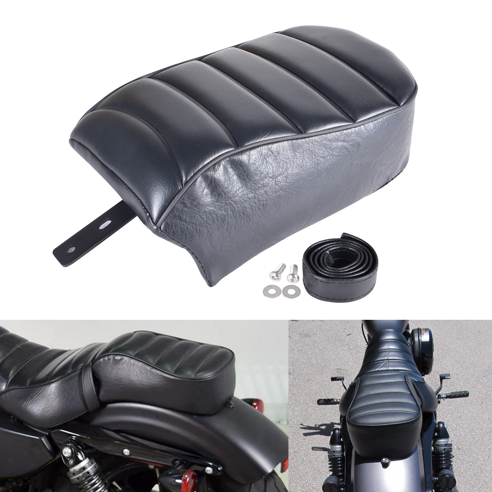 Black Leather Rear Passenger Pillion Seat Suit Motorcycle Accessories Moto Parts for H-D S-portst-er Iron 883 XL883N 2016-2019