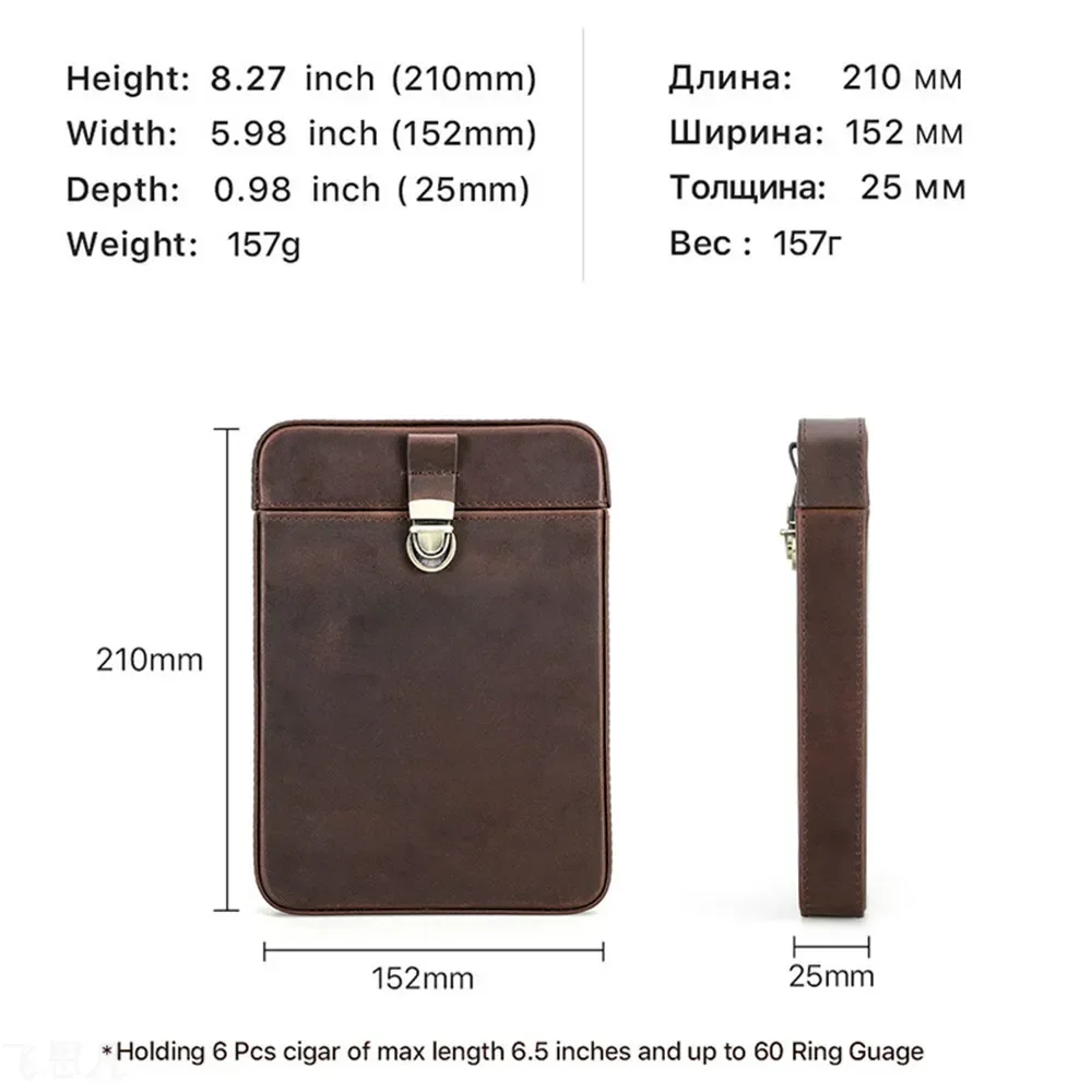 Футляр для сигар с отделением хранения роскошная дорожная Портативная сумка из