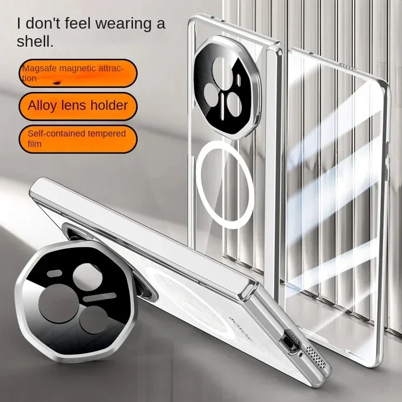 Чехол для Honor Magic V3 полностью стеклянный приятный кожи автомобильный магнитный