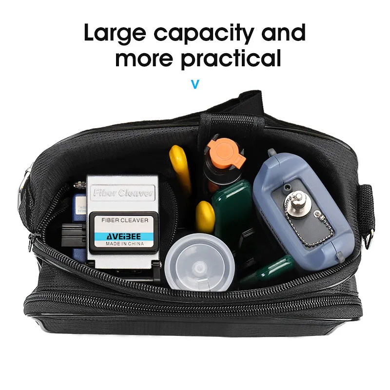 19pcs/set FTTH Fiber Optic Tool Kit with Fiber Cleaver -70~+10dBm Optical Power Meter Visual Fault Locator 10mw