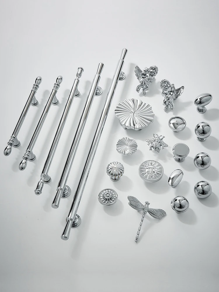 Ручка из полированного серебра для шкафа ящика ручка минималистичное кухонное