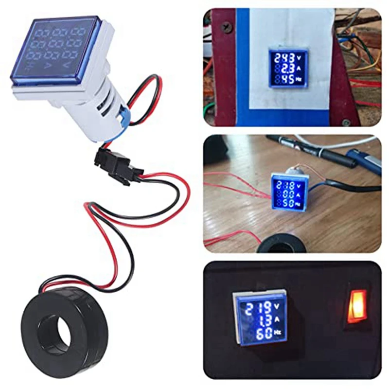 2 шт. цифровой вольтметр Амперметр 3 в 1 22 мм Вольтметр Гц измеритель переменного