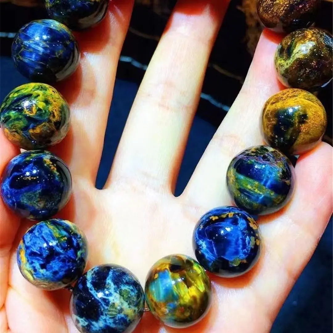 

15mm Natural Pietersite Bracelet Jewelry For Women Lady Men Wealth Gift Namibia Energy Stone Round Beads Crystal Strands AAAAA