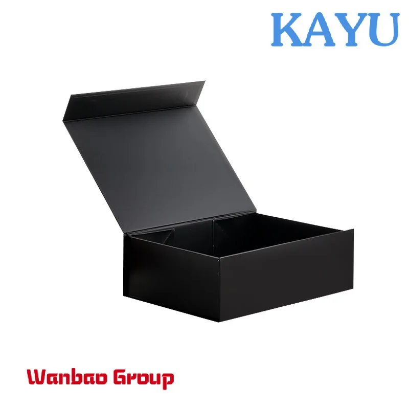 In Stock Low Moq Black Rigid Folding Magnetic Gift Box For Gift Pack