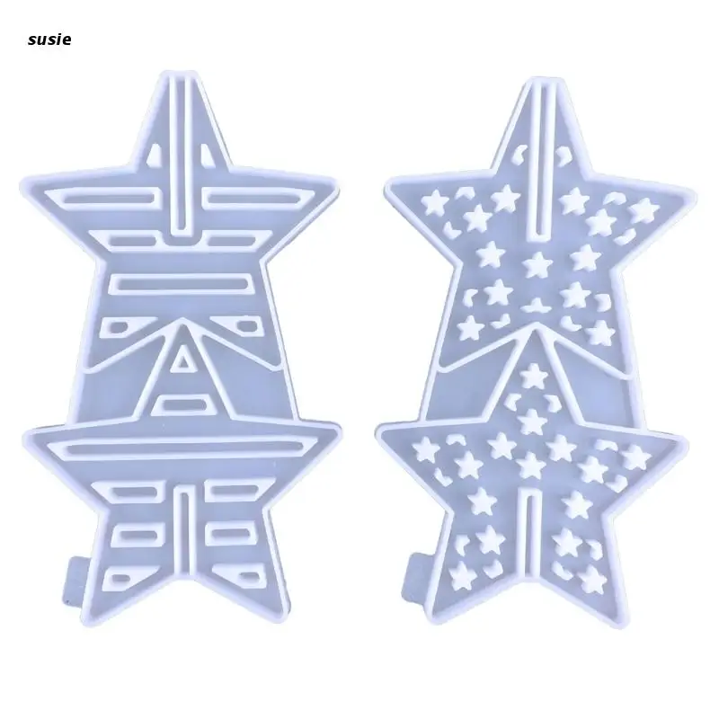 

X7YA Pentagram Silicone Mold Resin Coasters Mold for Home Decor Desktop Ornament Mold