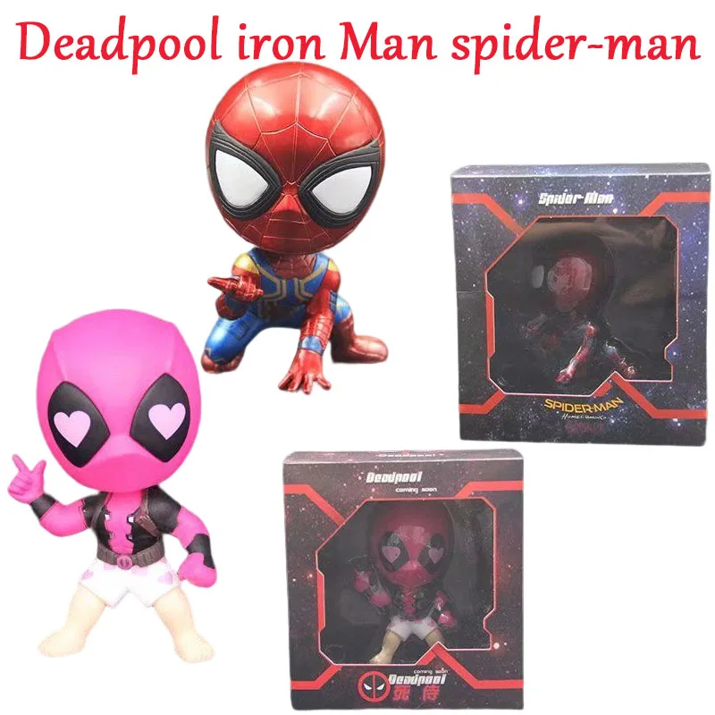 

Avengers 3 Infinity War Q Version Shaking His Head Iron Man Black Panther Spiderman Deadpool Doll Anime Action Figure Gifts Kids