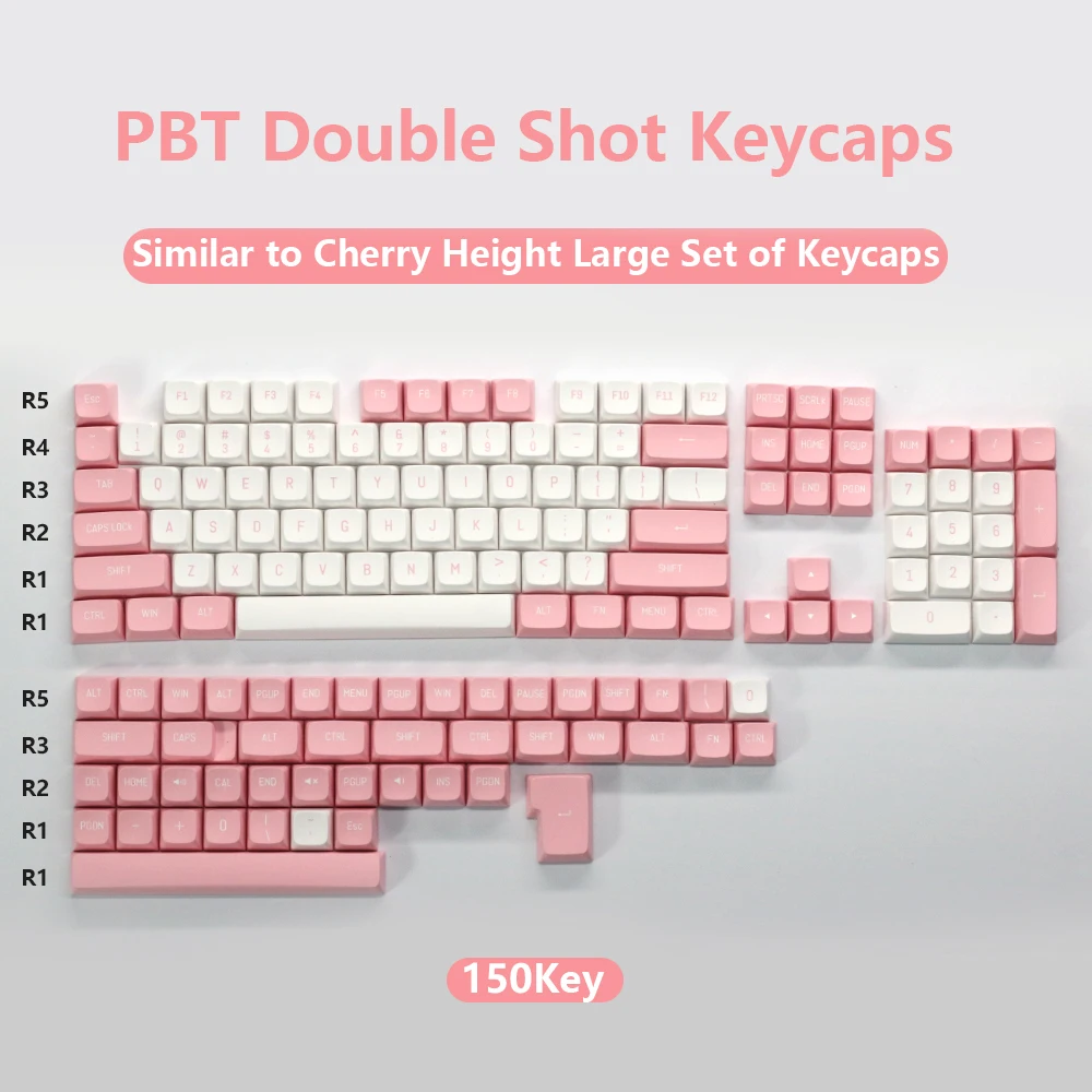 Колпачки для механической клавиатуры с 150 клавишами PBT Double Shot похожие на Cherry Keycap CSA