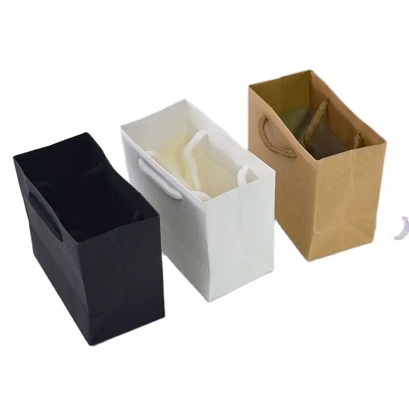 40 шт./лот белая/черная Высококачественная бумажная Подарочная сумка с ручкой для