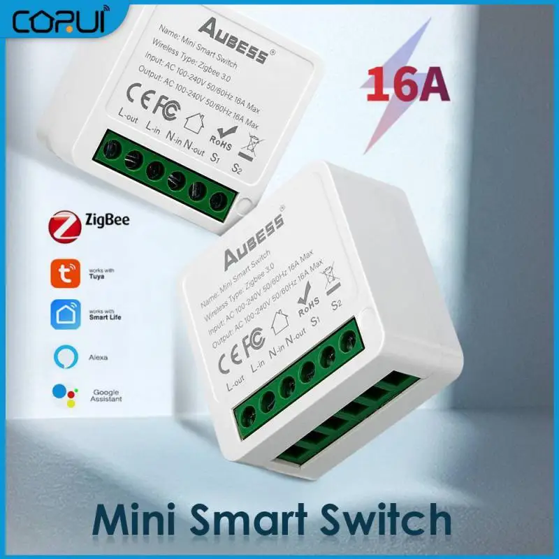 

CORUI 16A WiFi/Zigbee 3.0 DIY Mini Switch Tuya Smart Life Timing Wireless Control Relay Auto Work With Alexa Google Home Alice