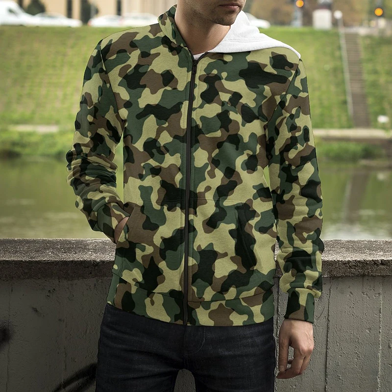 

New Military Camouflage Zip Up Hoodies Men Women Children Fashion Sweatshirts 3D Print Zip Hoodie Cool Coats Boy Kids Clothes