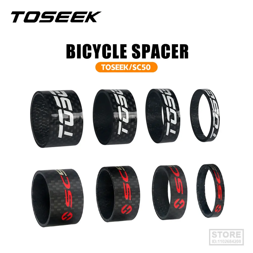 

Гарнитура TOSEEK из углеродного волокна, эргономичное кольцо для омывателя руля дорожного велосипеда, регулируемая прокладка для передней вилки