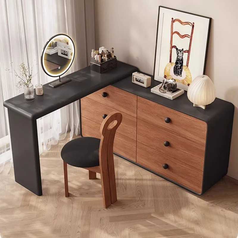 Ночные тумбочки Косметическое зеркало с подсветкой Скандинавский черный столик