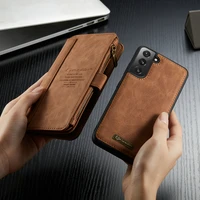 caseme case for samsung galaxy s10 plus detachable wallet magnetic card slots leather cover bag for samsung s21 s22 ultra a52 a7