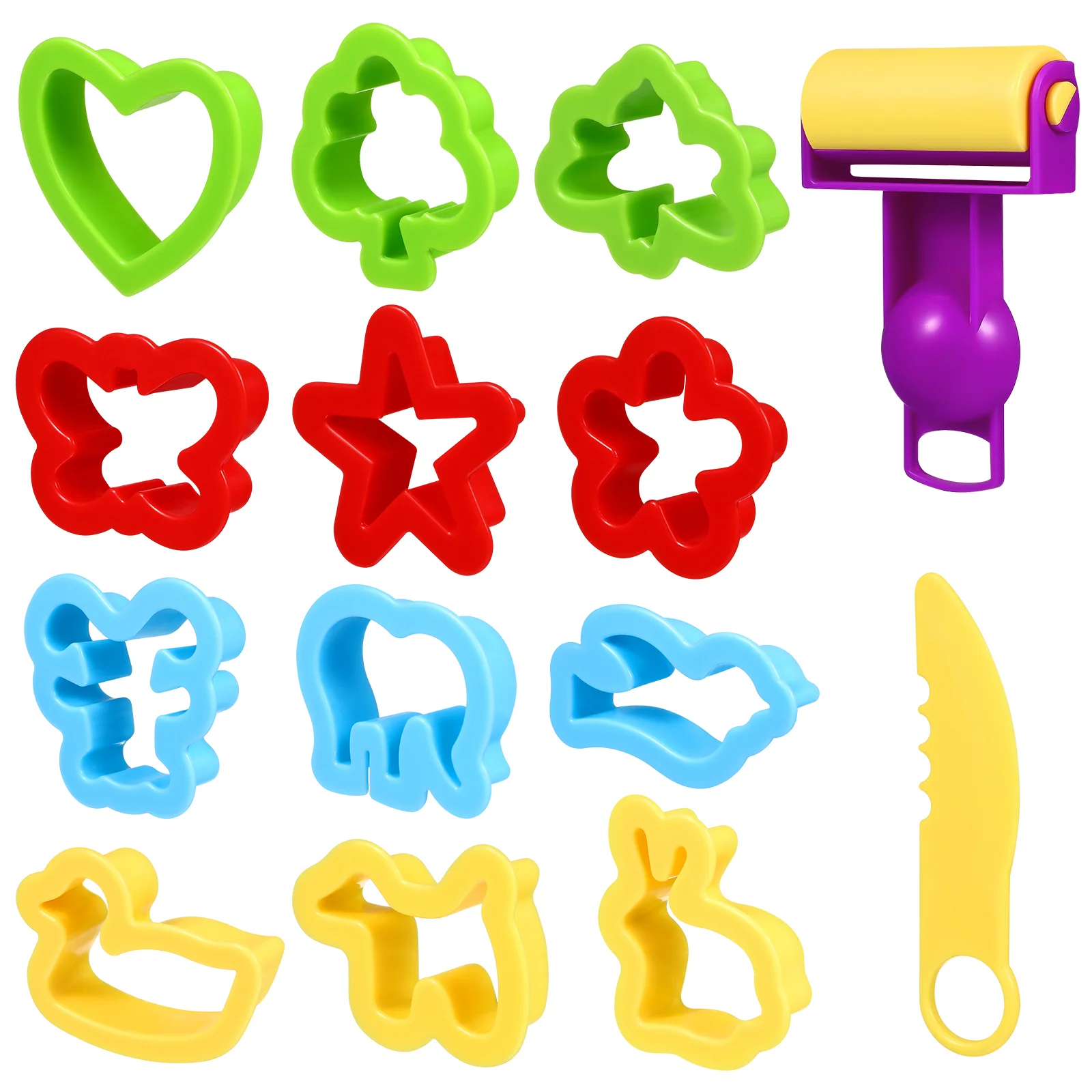 

Girls Boys Suit Dough Tools Animal Shapes Includes 14 Colorful Cutters Molds Rollers Accessories Air Dry Clay Dough Girl Girl