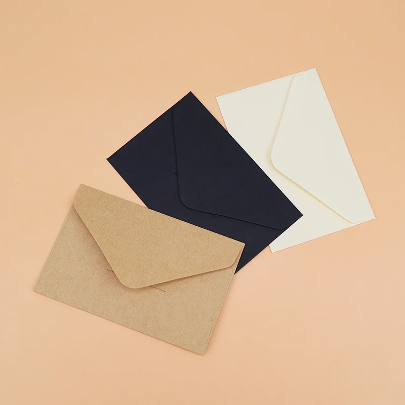 

20/40/80PCS Classical White Black Kraft Blank Mini Paper Window Envelopes Wedding Invitation Envelope Gift Envelope