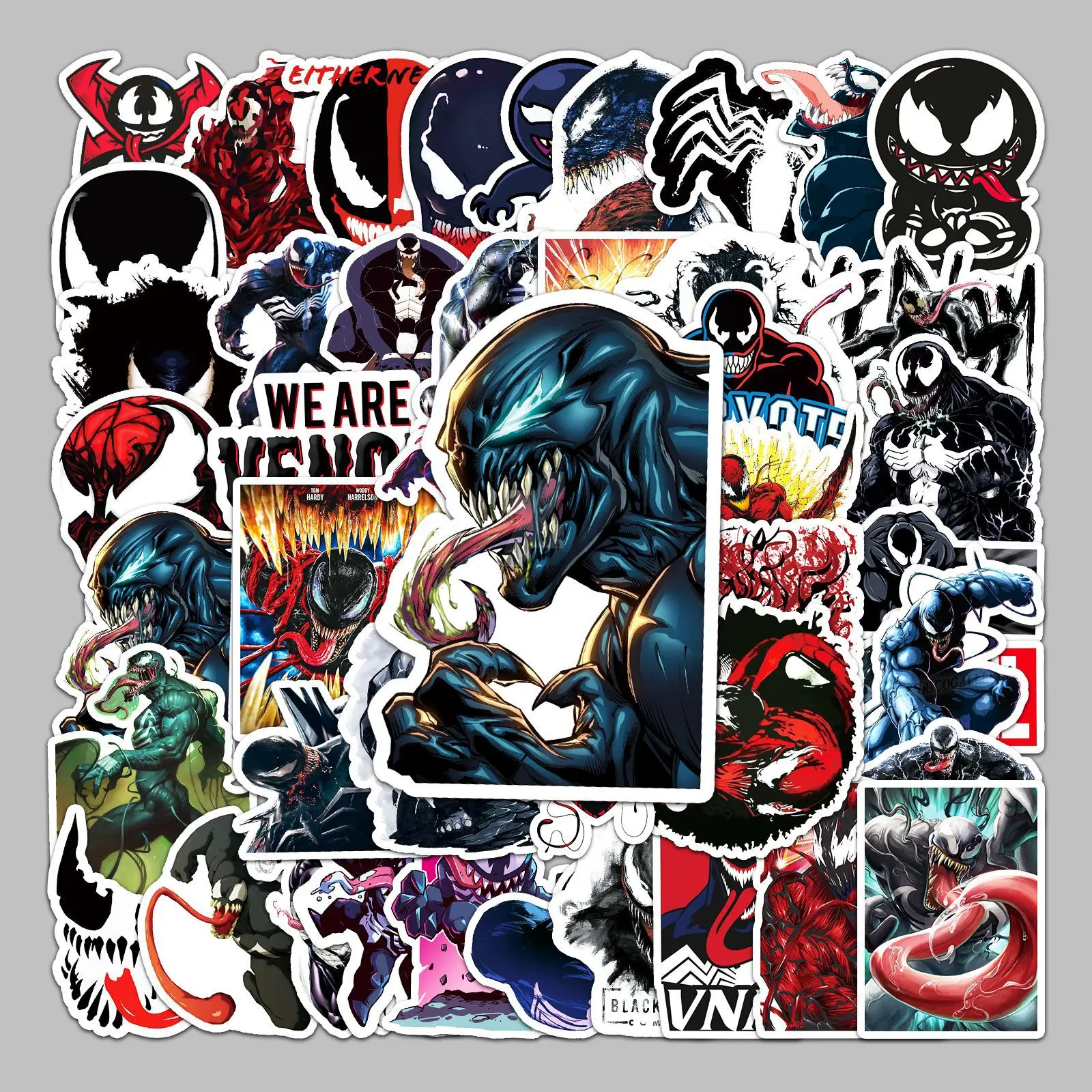 

50pcs Venom Personality Creative Trend Graffiti Waterproof Sticker DIY Scooter Computer Tablet Cartoon Decoration