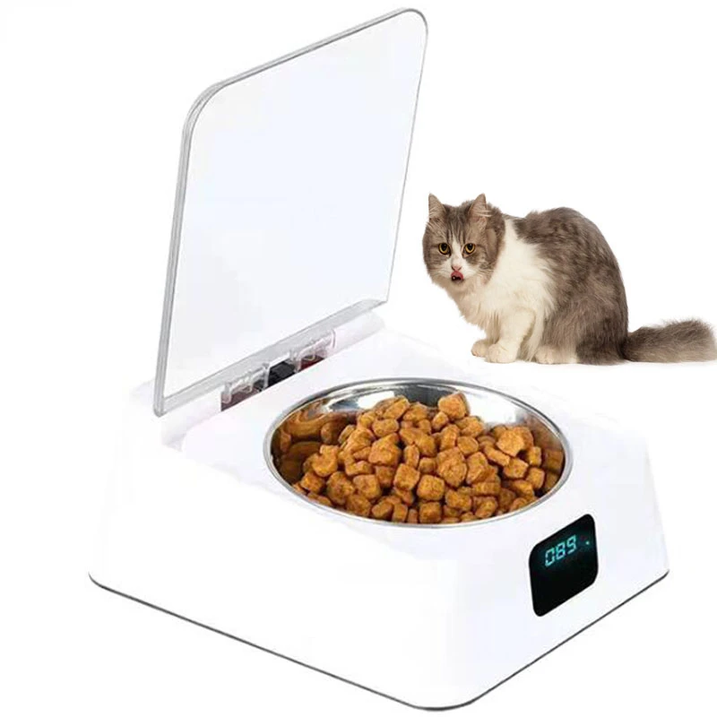 

Cat Feeder Infrared Sensor Dog Bowl Automatically Open Cover Anti-cockroach Moisture-proof Intelligent Food Storage Pet Supplies