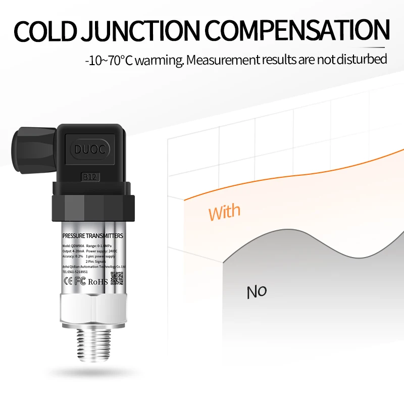 

Water Pressure Transmitter G1/4 12-36V 4-20mA 0-10V RS485 Optional Stainless Steel Oil Fuel Gas Air Pressure Transducer Sensor