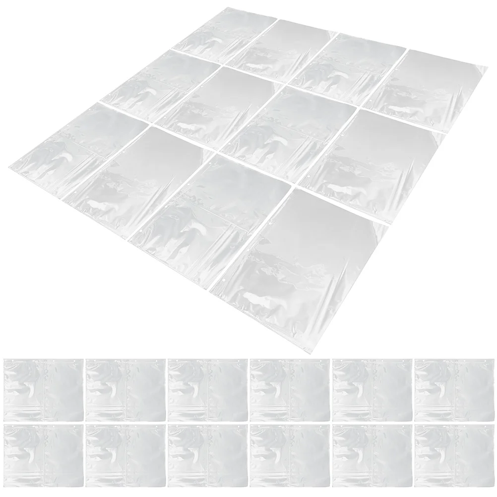 

50 Pcs A4 Storage Album Page Collection Photo Convenient Looseleaf Book Inserted Postcard Pockets Pages Four Holes Sleeves