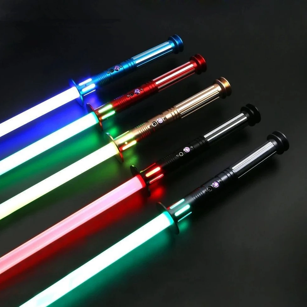 

Laser Glow Stick Cosplay Dueling Lightsaber RGB 12 Color Changing 10 Soundfonts Force Blaster Metal Handle Clash Flash Saber Toy